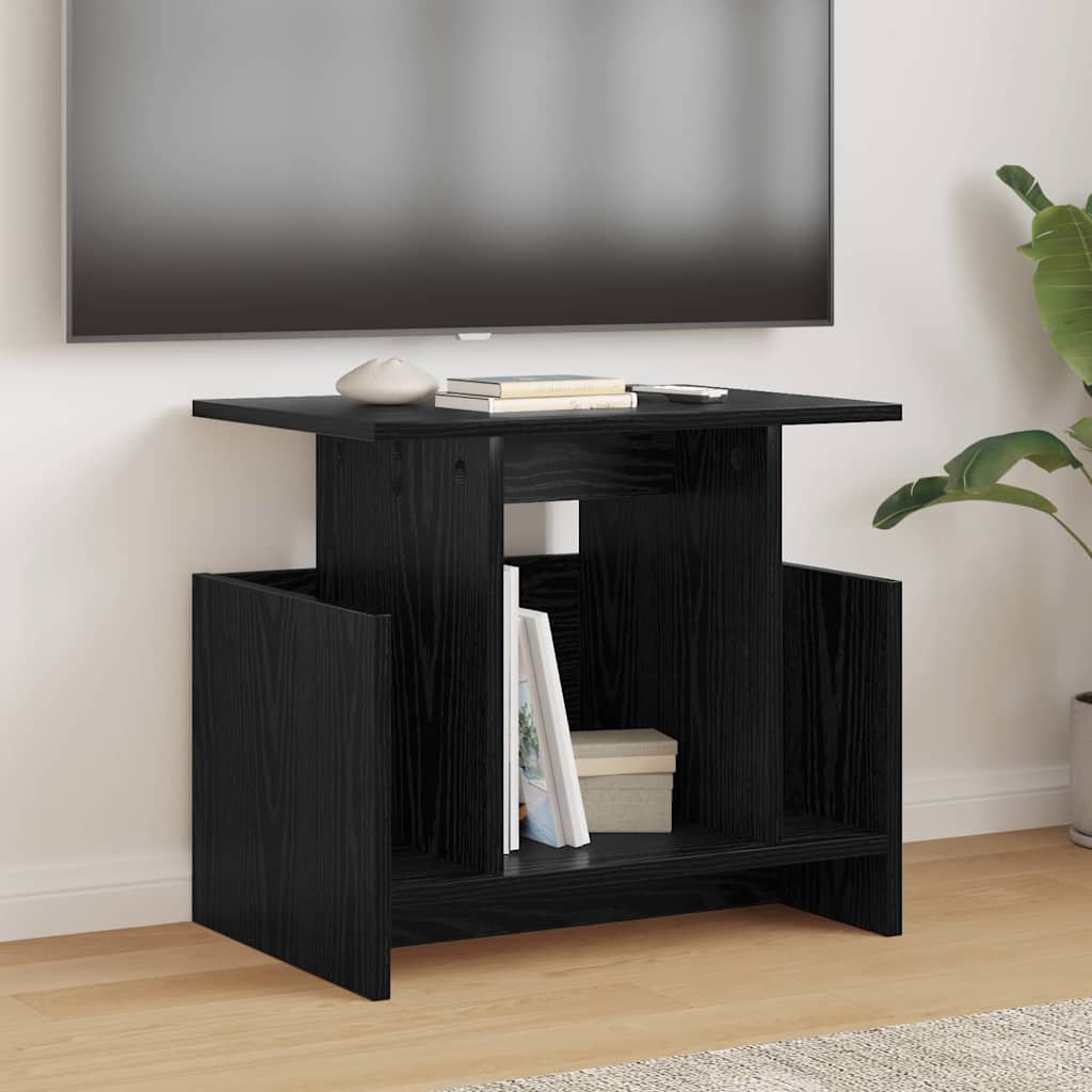 TV-standaard 2 pcs Zwart Eiken 50 x 35 x 45 cm Bewerkt hout is nu te koop bij PeponiXL, paradijselijk wonen!