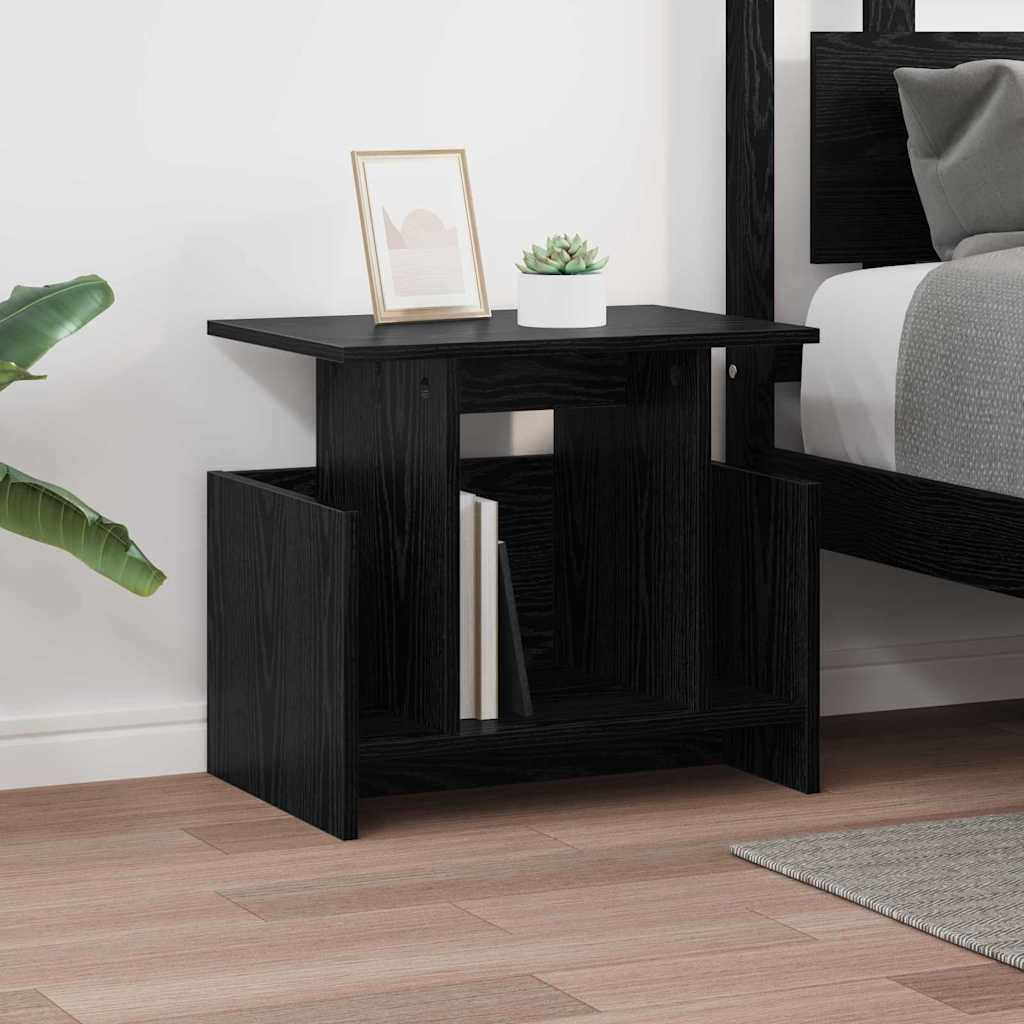 TV-standaard 2 pcs Zwart Eiken 50 x 35 x 45 cm Bewerkt hout is nu te koop bij PeponiXL, paradijselijk wonen!