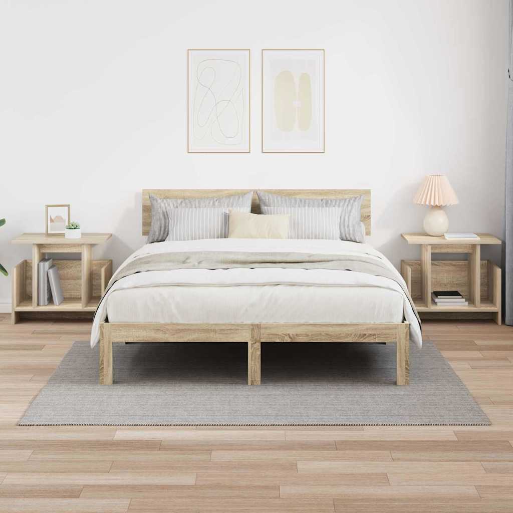 TV-standaard 2 pcs Sonoma Eiken 50 x 35 x 45 cm Bewerkt hout is nu te koop bij PeponiXL, paradijselijk wonen!