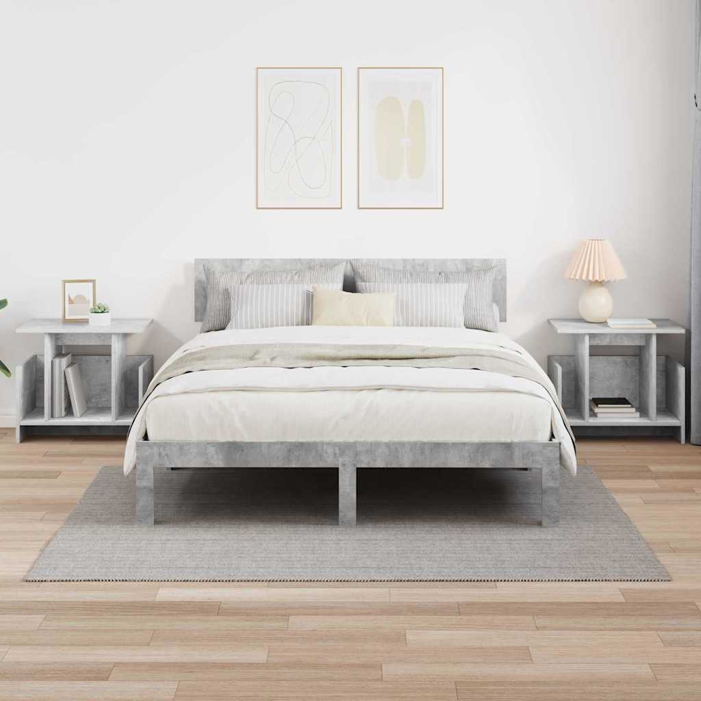 TV-standaard 2 pcs Beton Grijs 50 x 35 x 45 cm Bewerkt hout is nu te koop bij PeponiXL, paradijselijk wonen!