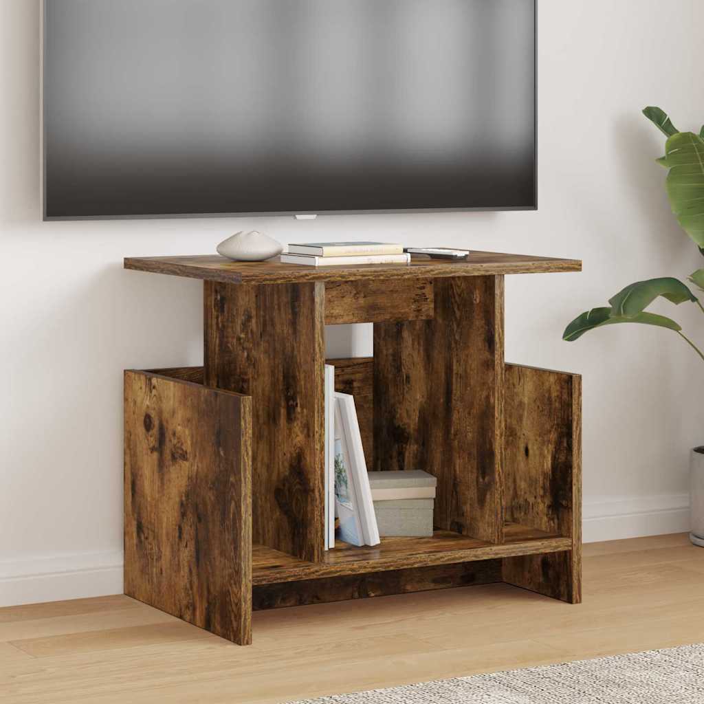 TV-standaard Gerookt eiken 50 x 35 x 45 cm Bewerkt hout is nu te koop bij PeponiXL, paradijselijk wonen!