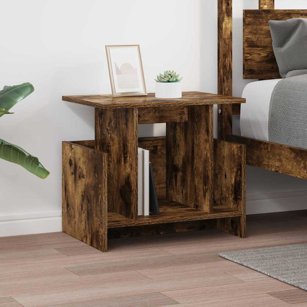 TV-standaard 2 pcs Gerookt eiken 50 x 35 x 45 cm Bewerkt hout is nu te koop bij PeponiXL, paradijselijk wonen!