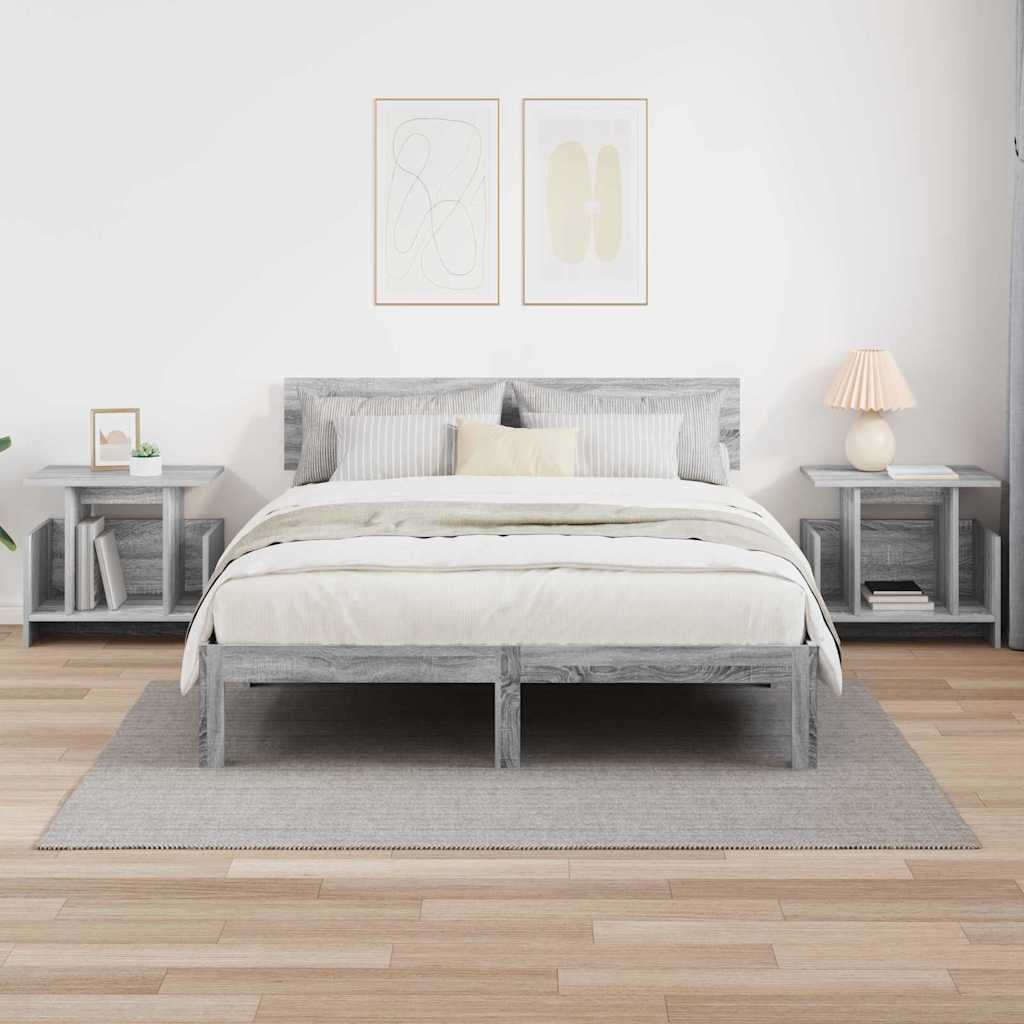 TV-standaard 2 pcs Grijs Sonoma 50 x 35 x 45 cm Bewerkt hout is nu te koop bij PeponiXL, paradijselijk wonen!