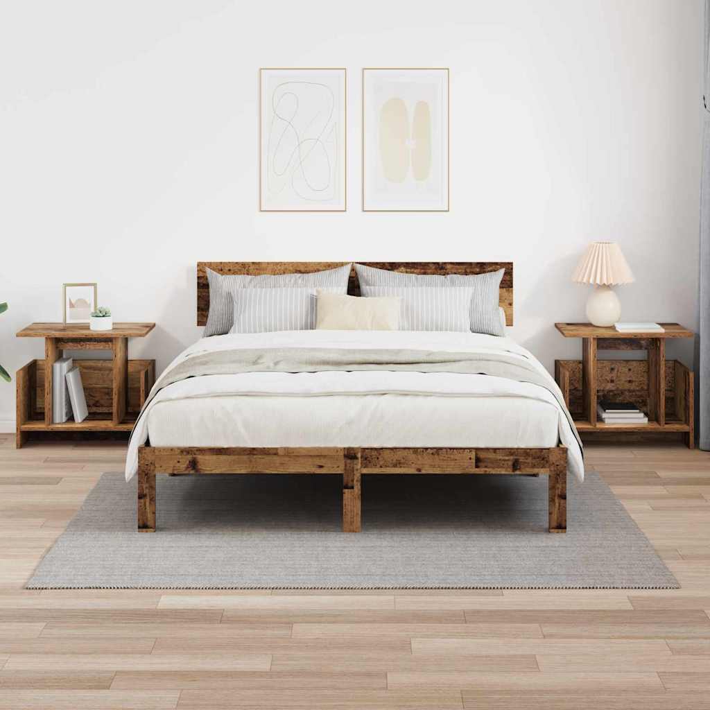 TV-standaard 2 pcs Oudhout 50 x 35 x 45 cm Bewerkt hout is nu te koop bij PeponiXL, paradijselijk wonen!