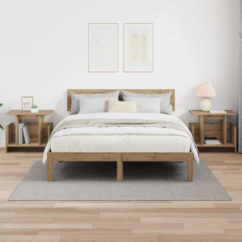 TV-standaard 2 pcs Artisan Eiken 50 x 35 x 45 cm Bewerkt hout is nu te koop bij PeponiXL, paradijselijk wonen!