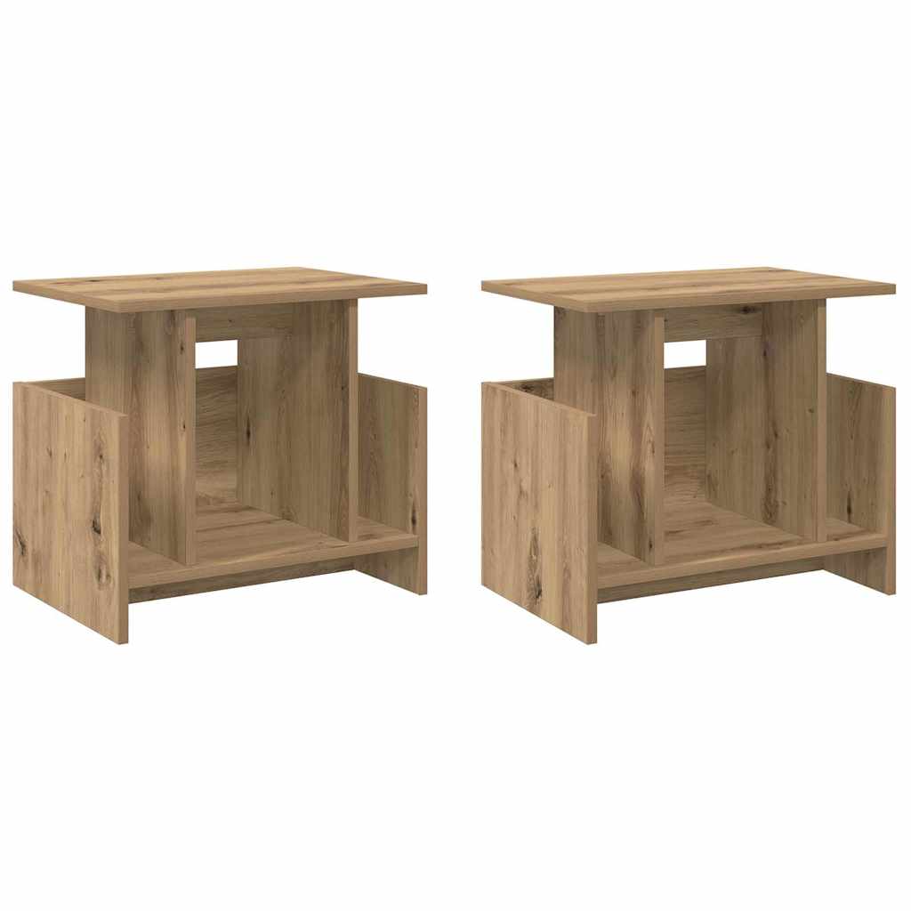 TV-standaard 2 pcs Artisan Eiken 50 x 35 x 45 cm Bewerkt hout is nu te koop bij PeponiXL, paradijselijk wonen!
