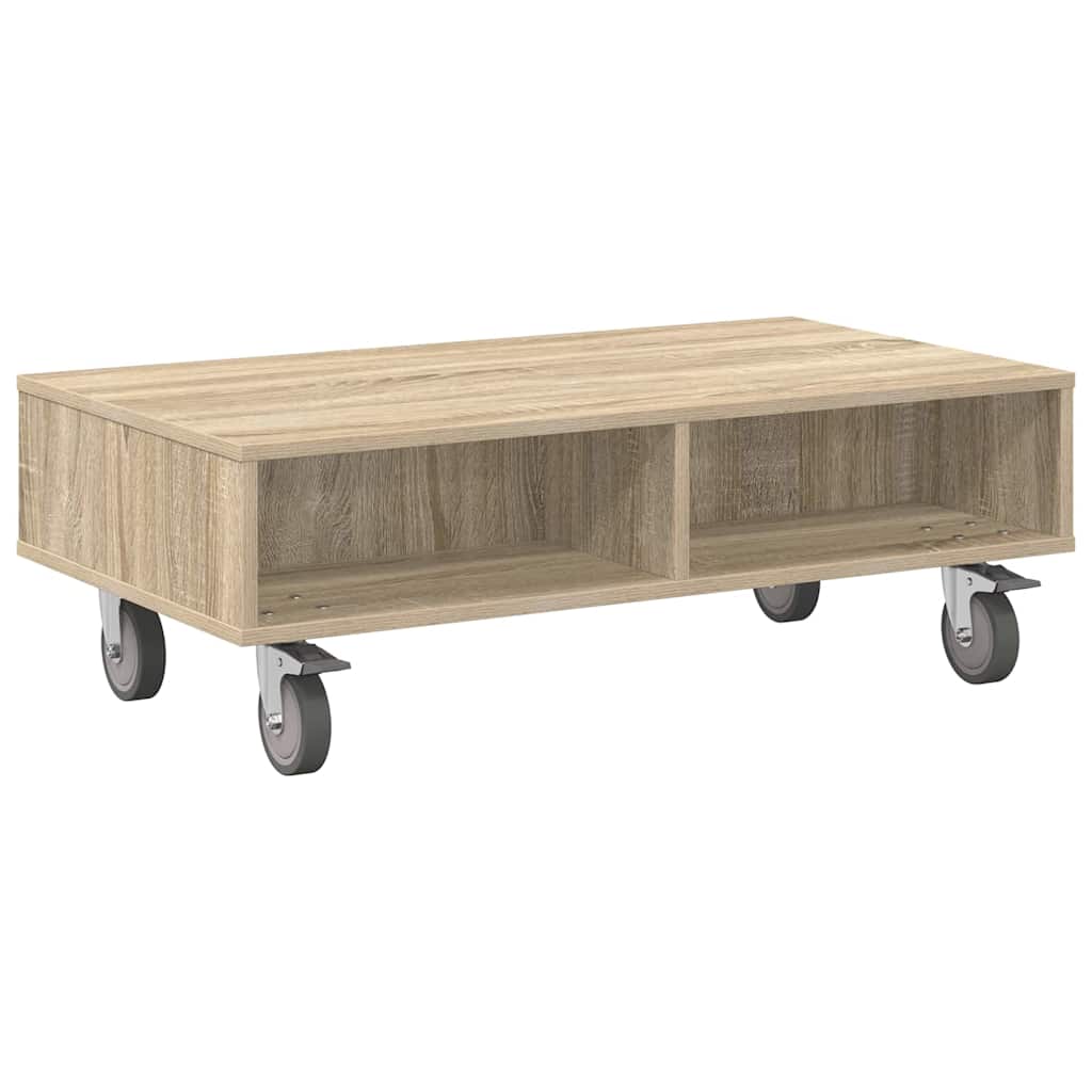 Bijzettafel met wielen Sonoma Eiken 90 x 50 x 30 cm is nu te koop bij PeponiXL, paradijselijk wonen!