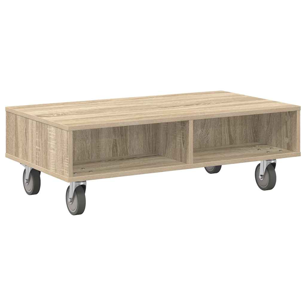 Bijzettafel met wielen Sonoma Eiken 90 x 50 x 30 cm is nu te koop bij PeponiXL, paradijselijk wonen!