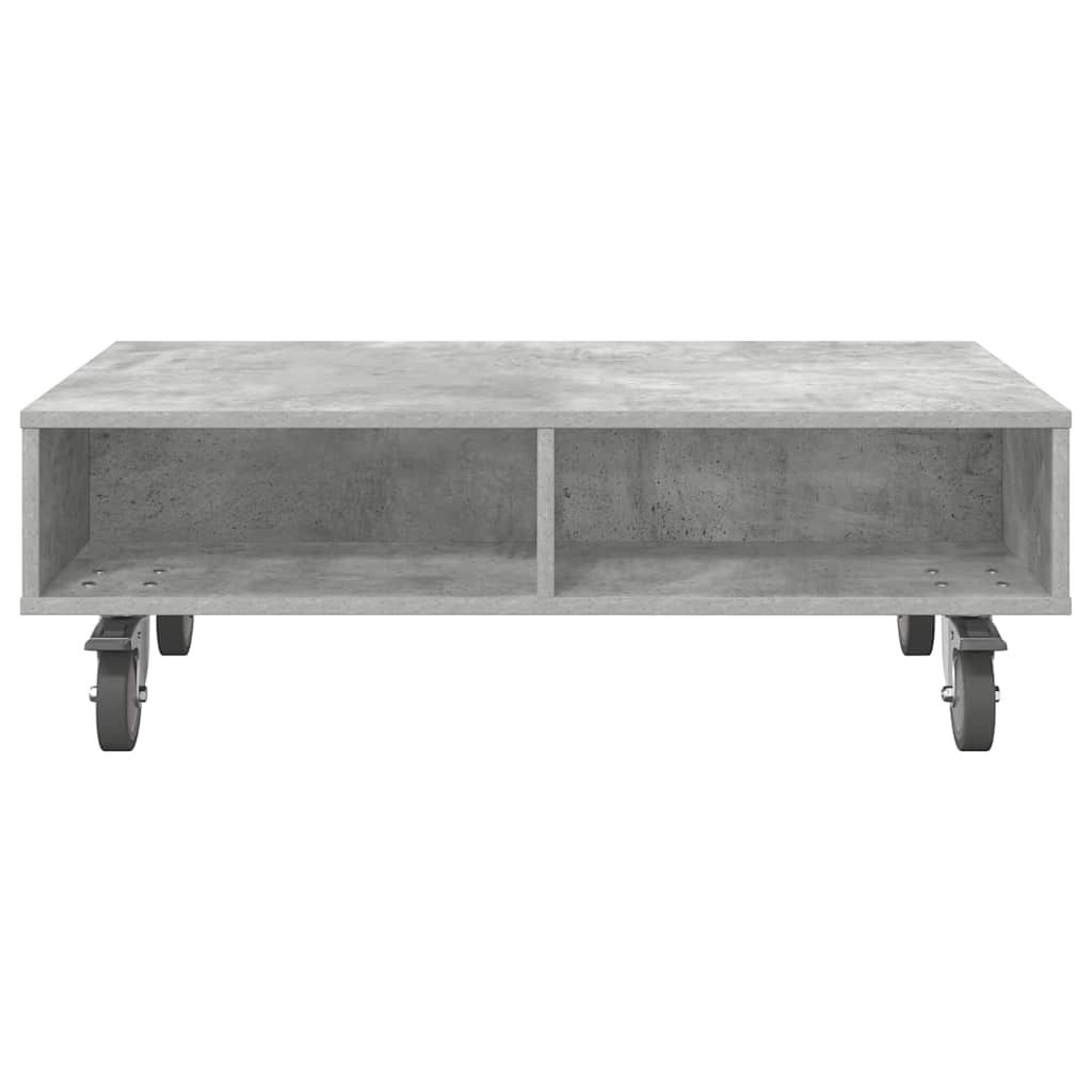 Bijzettafel met wielen Beton Grijs 90 x 50 x 30 cm Bewerkt hout is nu te koop bij PeponiXL, paradijselijk wonen!
