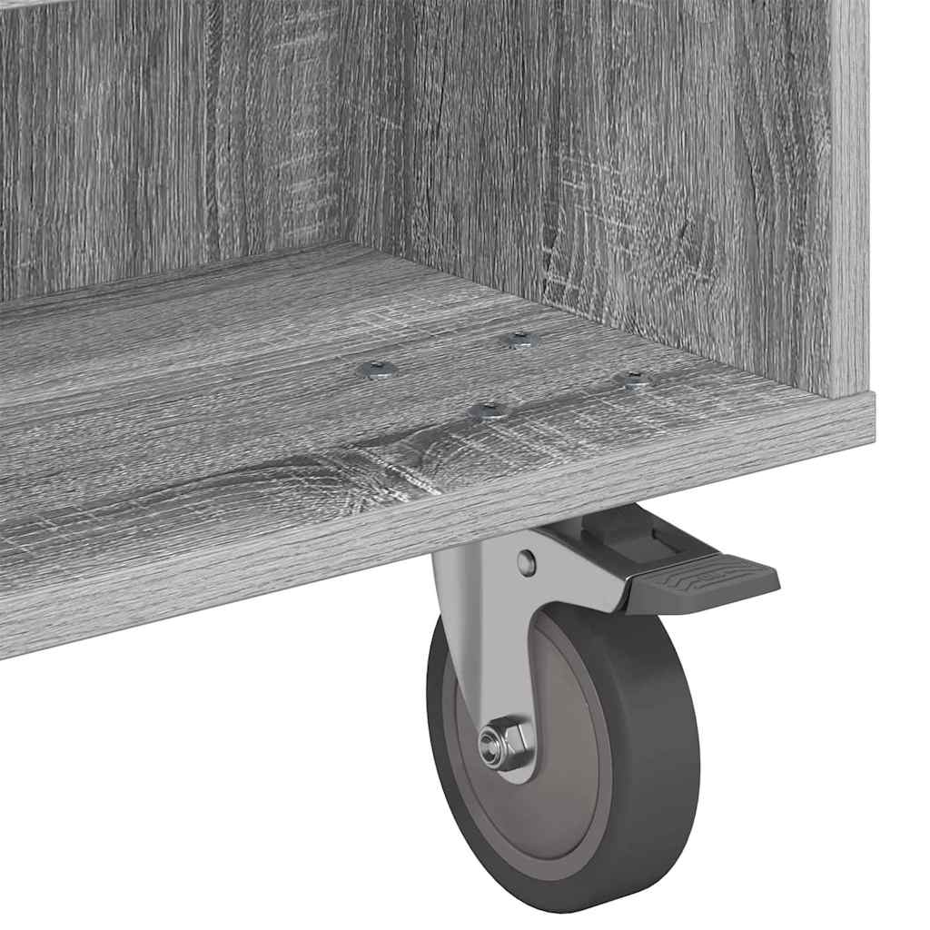 Bijzettafel met wielen Grijs Sonoma 90 x 50 x 30 cm is nu te koop bij PeponiXL, paradijselijk wonen!
