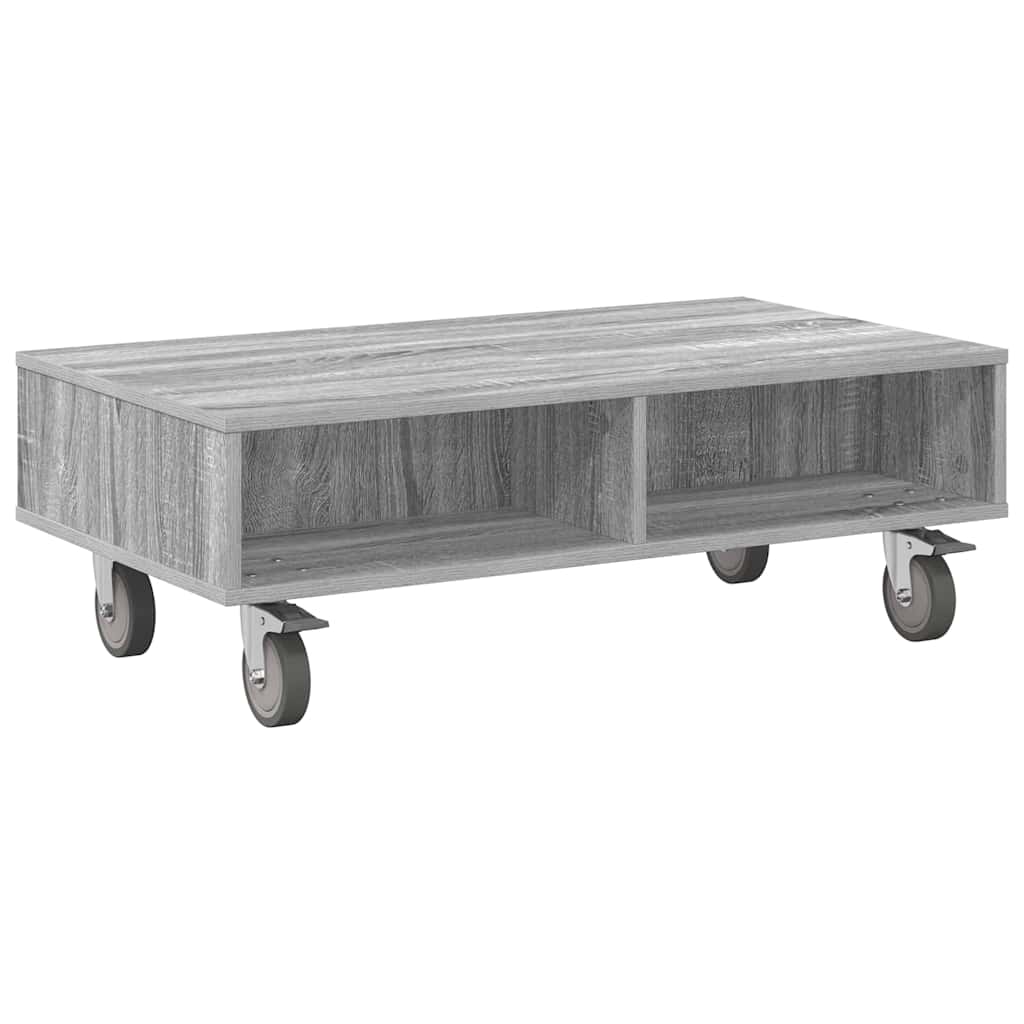 Bijzettafel met wielen Grijs Sonoma 90 x 50 x 30 cm is nu te koop bij PeponiXL, paradijselijk wonen!