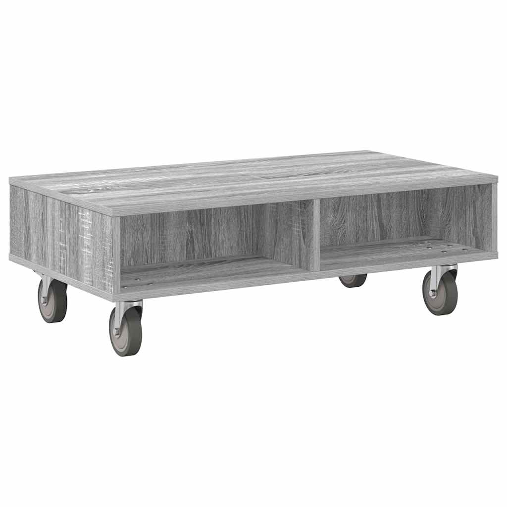 Bijzettafel met wielen Grijs Sonoma 90 x 50 x 30 cm is nu te koop bij PeponiXL, paradijselijk wonen!