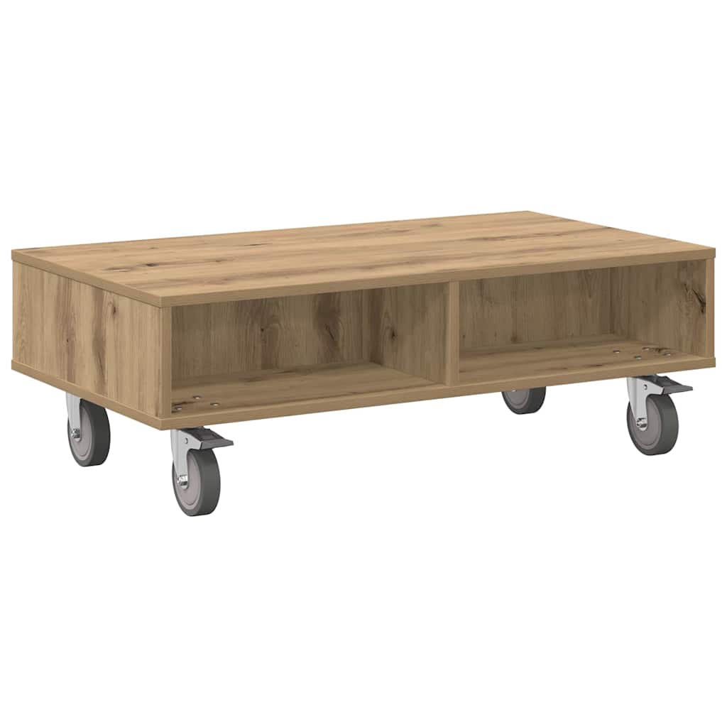 Bijzettafel met wielen Artisan Eiken 90 x 50 x 30 cm is nu te koop bij PeponiXL, paradijselijk wonen!