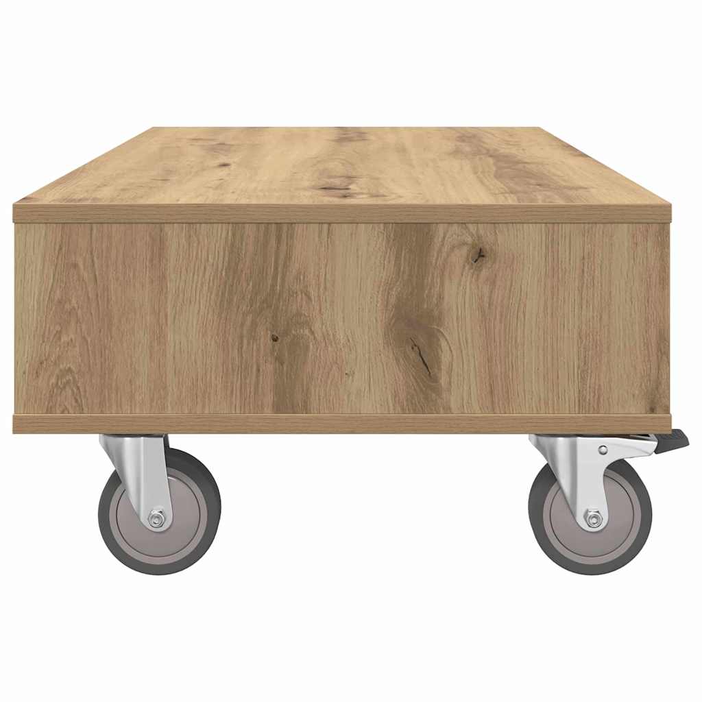 Bijzettafel met wielen Artisan Eiken 90 x 50 x 30 cm is nu te koop bij PeponiXL, paradijselijk wonen!