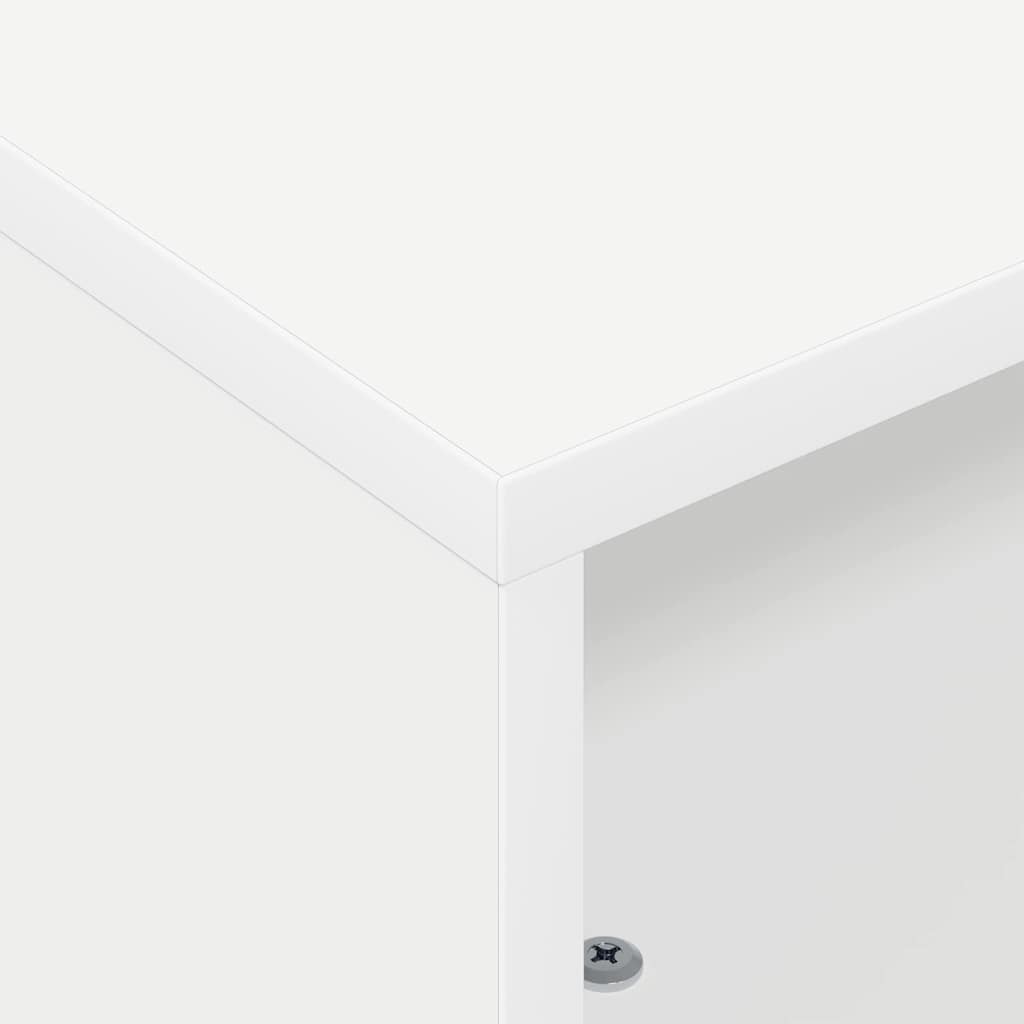 Bijzettafel met wielen Wit 50,5 x 50 x 30 cm Bewerkt hout is nu te koop bij PeponiXL, paradijselijk wonen!