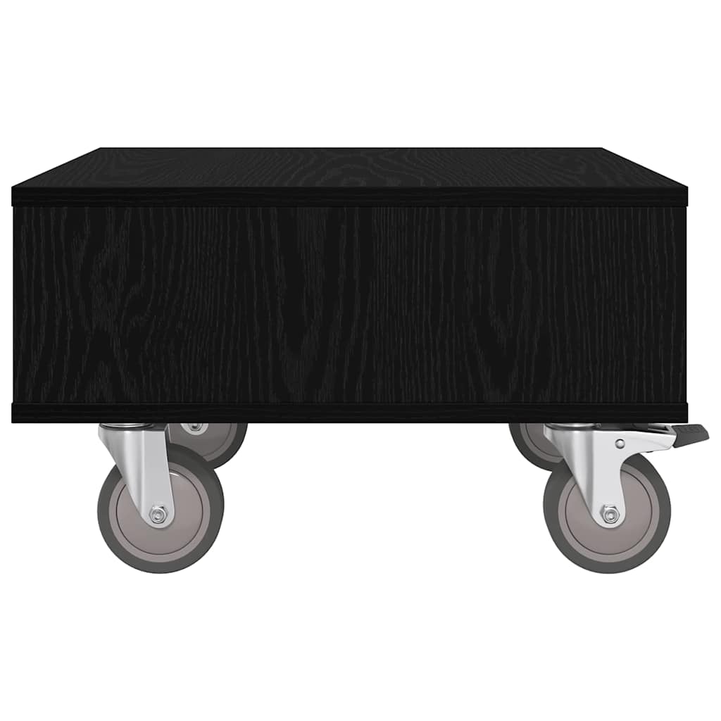 Bijzettafel met wielen Zwart Eiken 50,5 x 50 x 30 cm is nu te koop bij PeponiXL, paradijselijk wonen!
