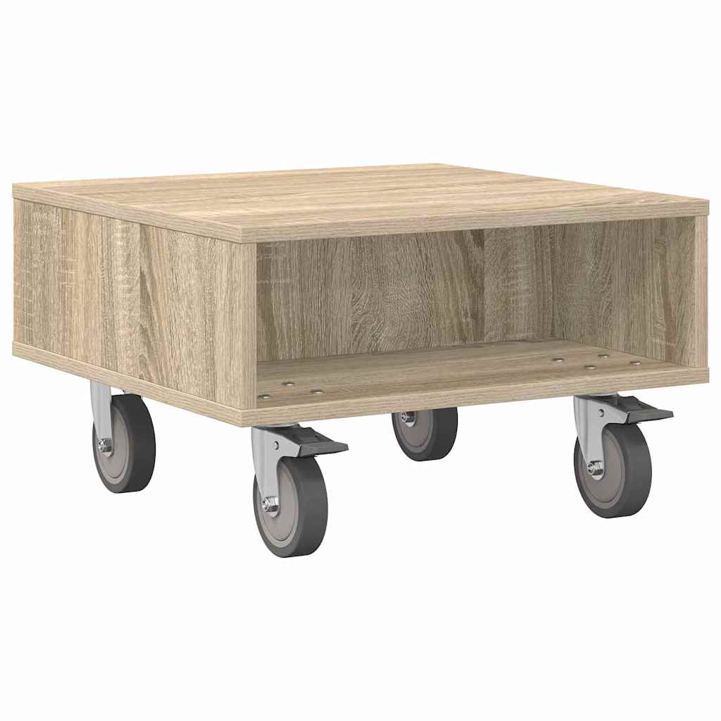 Bijzettafel met wielen Sonoma Eiken 50,5 x 50 x 30 cm is nu te koop bij PeponiXL, paradijselijk wonen!