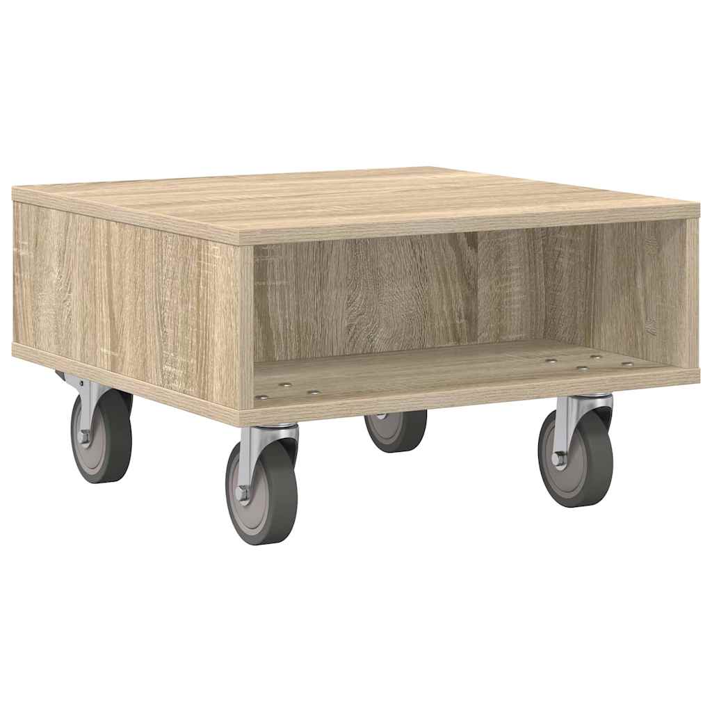 Bijzettafel met wielen Sonoma Eiken 50,5 x 50 x 30 cm is nu te koop bij PeponiXL, paradijselijk wonen!