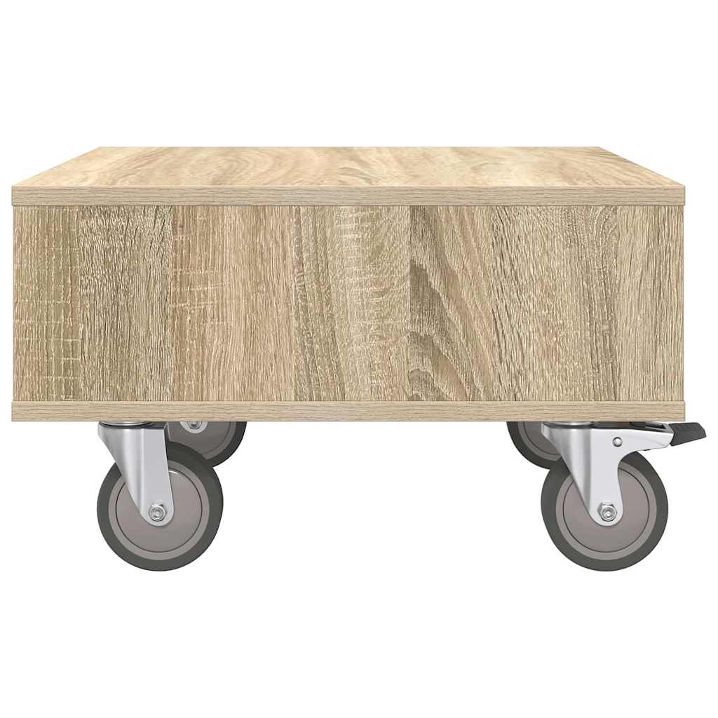 Bijzettafel met wielen Sonoma Eiken 50,5 x 50 x 30 cm is nu te koop bij PeponiXL, paradijselijk wonen!