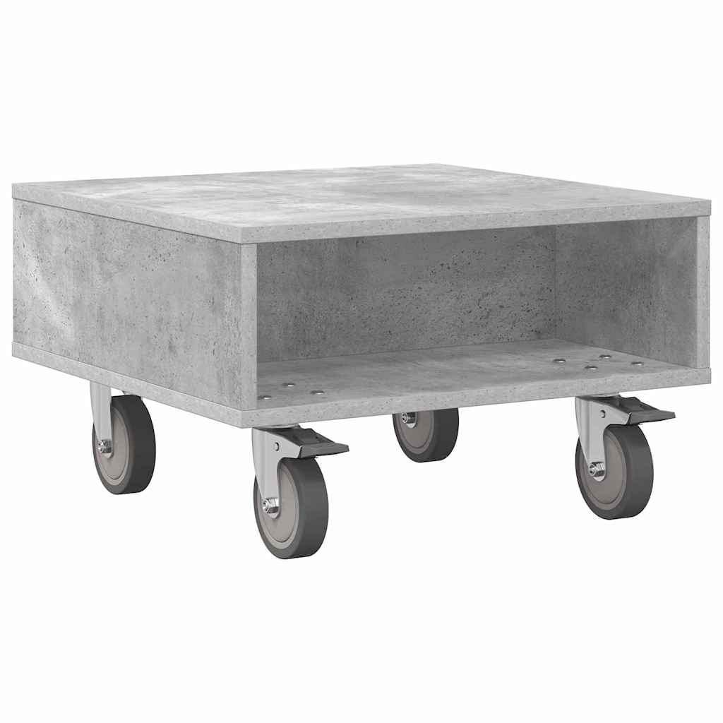 Bijzettafel met wielen Beton Grijs 50,5 x 50 x 30 cm is nu te koop bij PeponiXL, paradijselijk wonen!