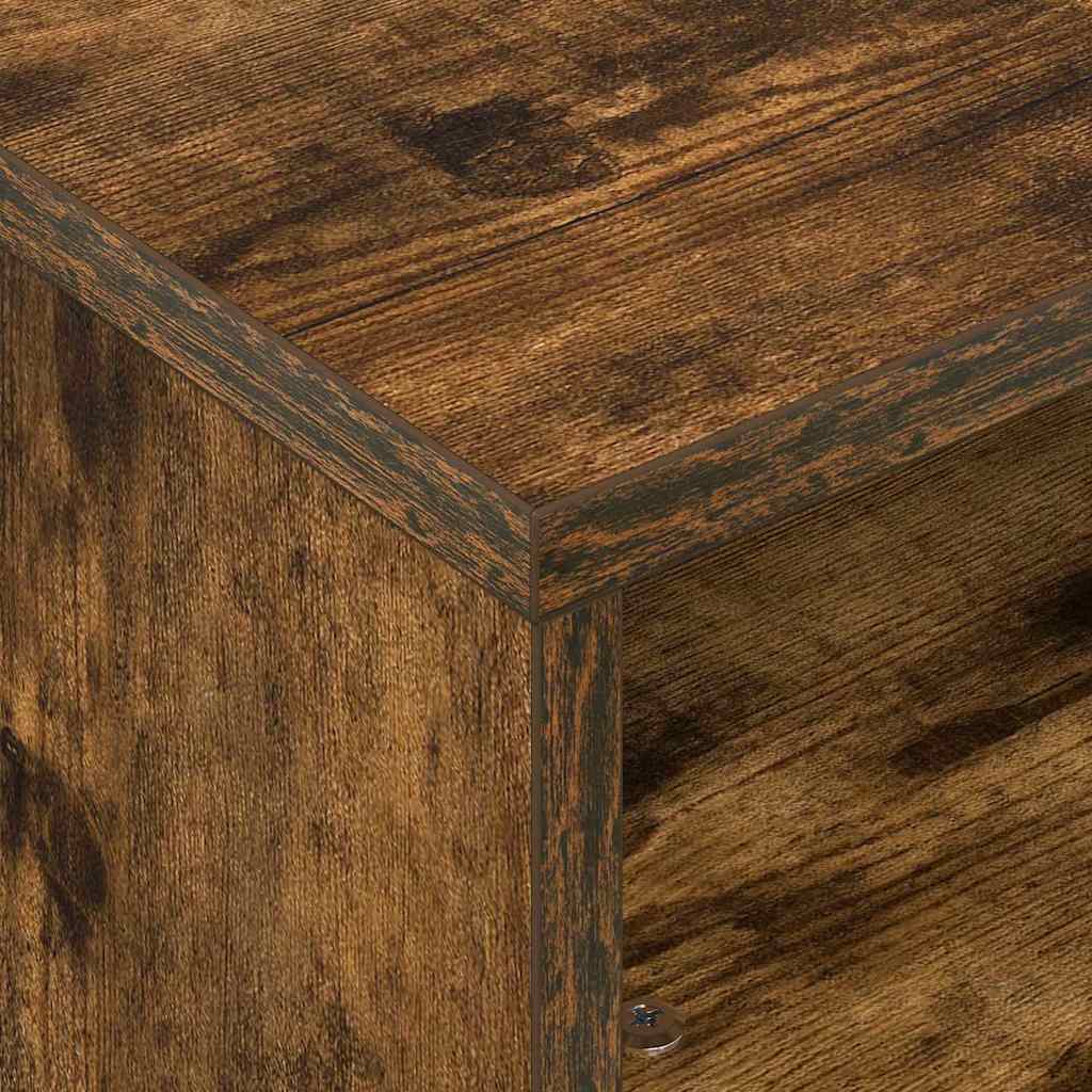 Bijzettafel met wielen Gerookt eiken 50,5 x 50 x 30 cm is nu te koop bij PeponiXL, paradijselijk wonen!