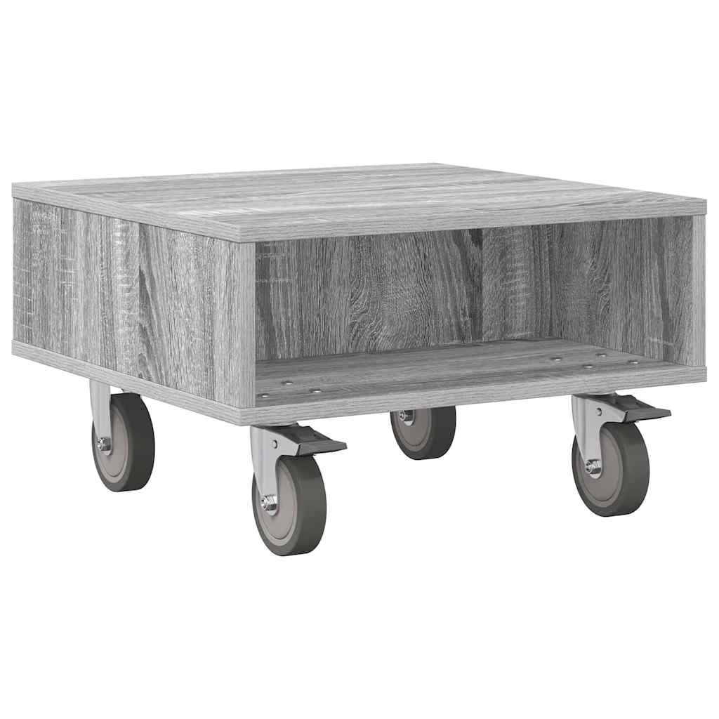 Bijzettafel met wielen Grijs Sonoma 50,5 x 50 x 30 cm is nu te koop bij PeponiXL, paradijselijk wonen!