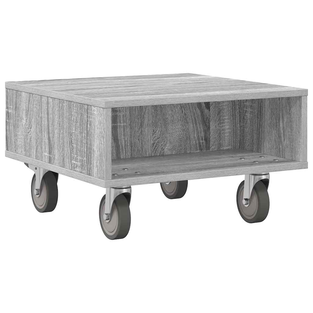 Bijzettafel met wielen Grijs Sonoma 50,5 x 50 x 30 cm is nu te koop bij PeponiXL, paradijselijk wonen!