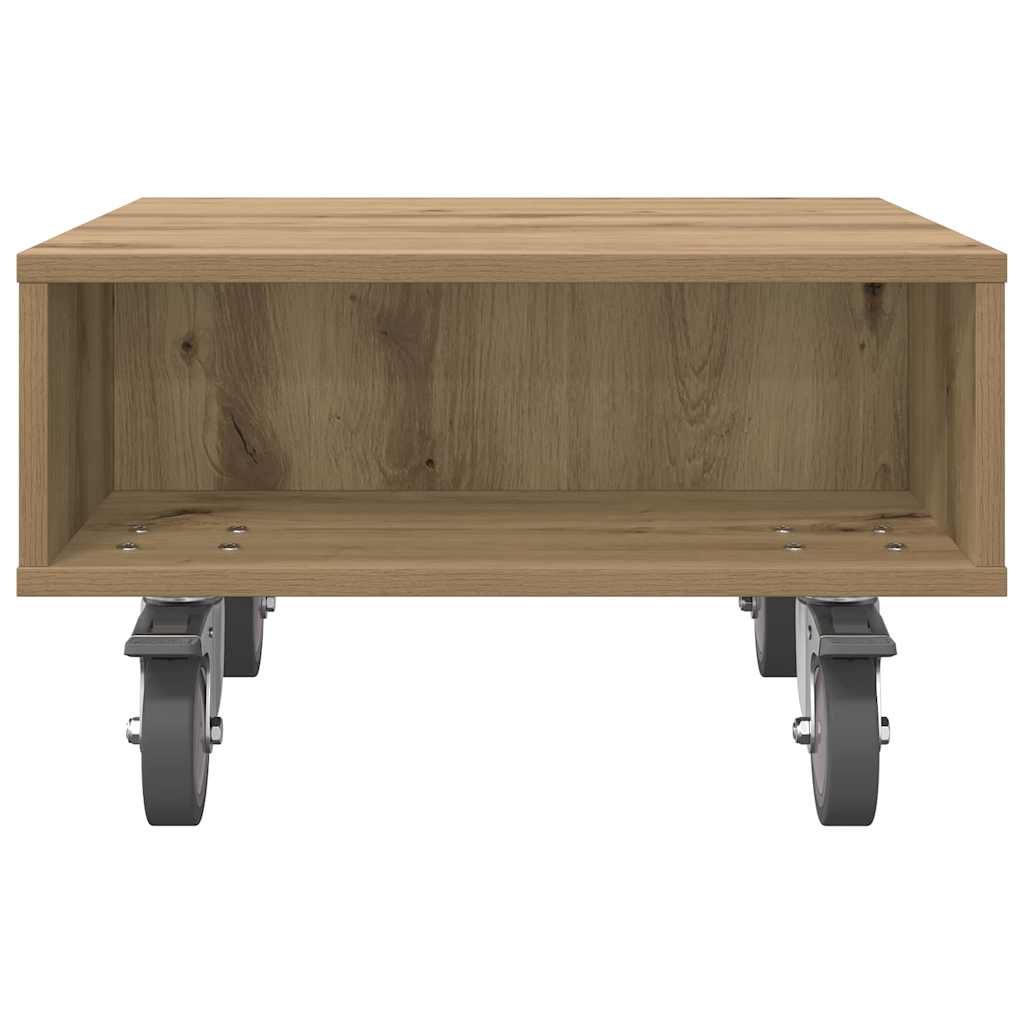 Bijzettafel met wielen Artisan Eiken 50,5 x 50 x 30 cm is nu te koop bij PeponiXL, paradijselijk wonen!