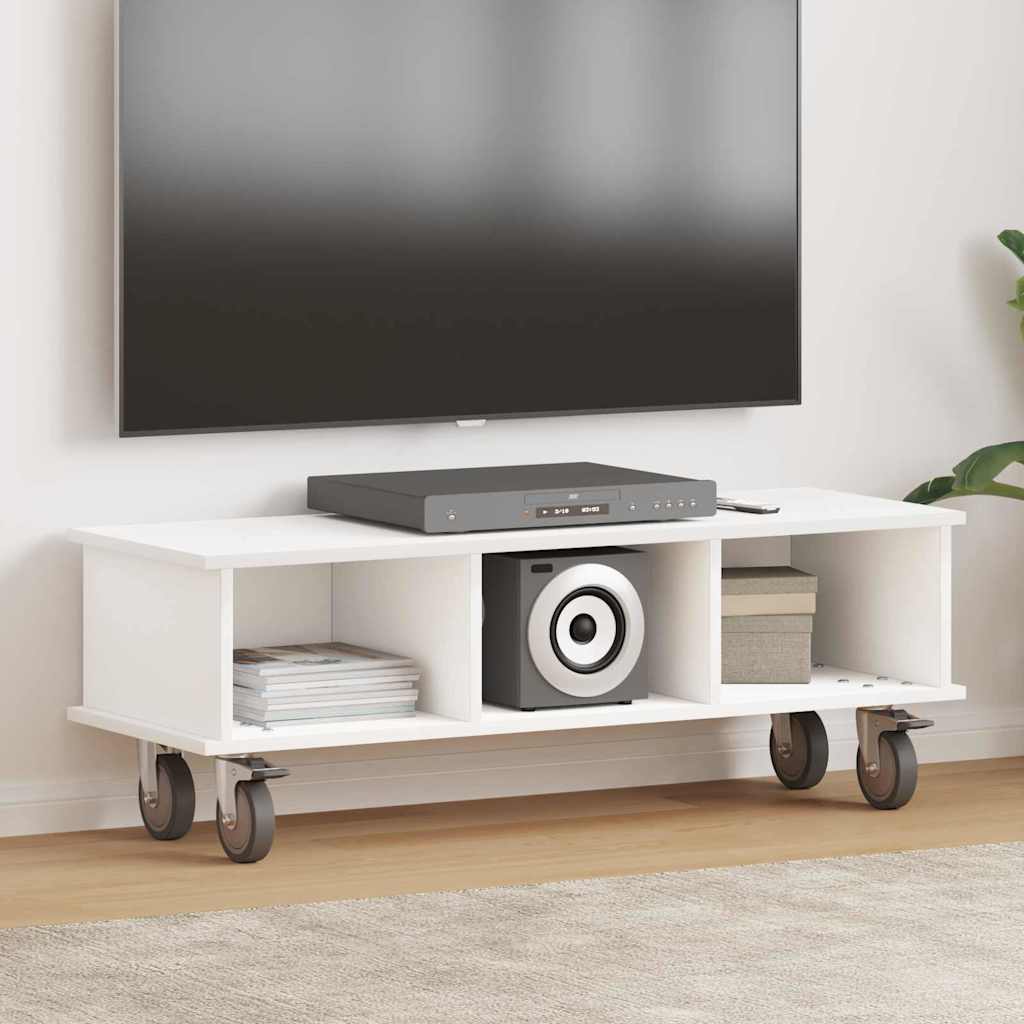 TV-standaard Wit 100 x 35 x 35 cm Bewerkt hout is nu te koop bij PeponiXL, paradijselijk wonen!