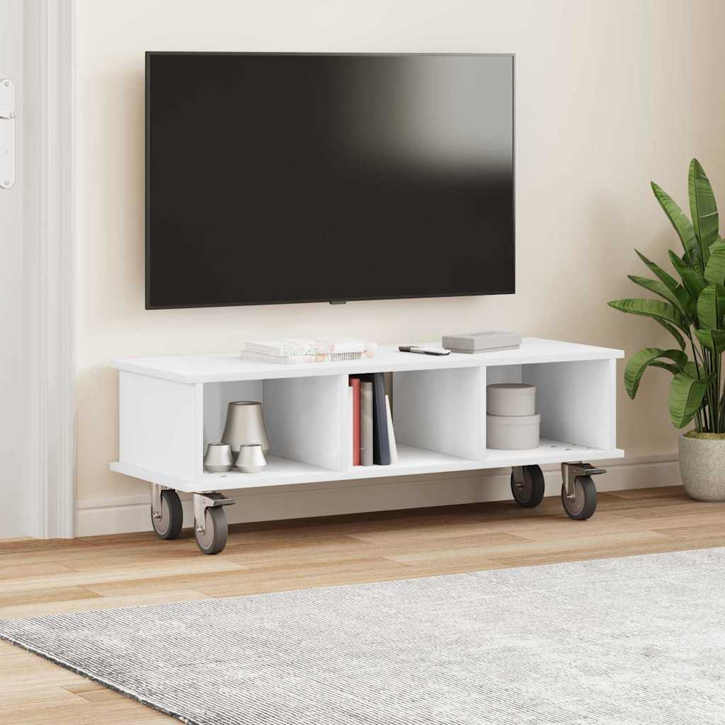 TV-standaard Wit 100 x 35 x 35 cm Bewerkt hout is nu te koop bij PeponiXL, paradijselijk wonen!