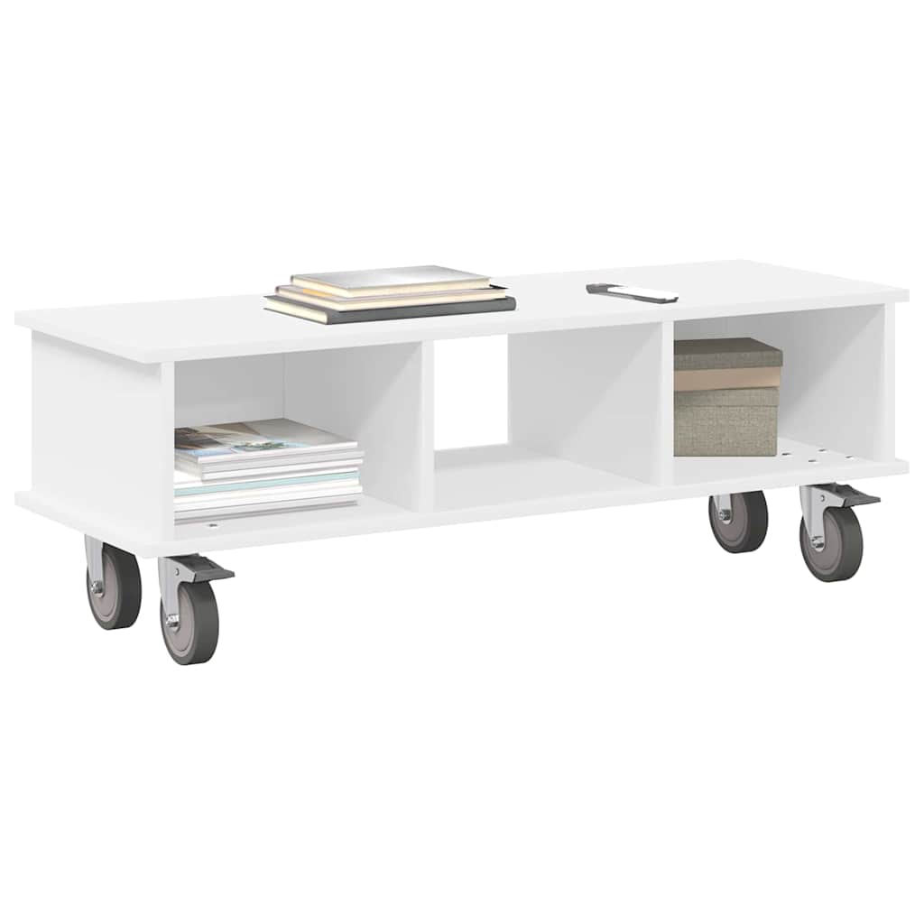 TV-standaard Wit 100 x 35 x 35 cm Bewerkt hout is nu te koop bij PeponiXL, paradijselijk wonen!