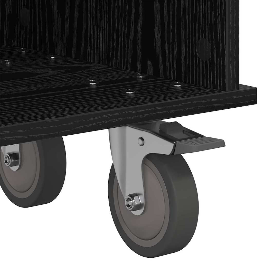 TV-standaard Zwart Eiken 100 x 35 x 35 cm Bewerkt hout is nu te koop bij PeponiXL, paradijselijk wonen!