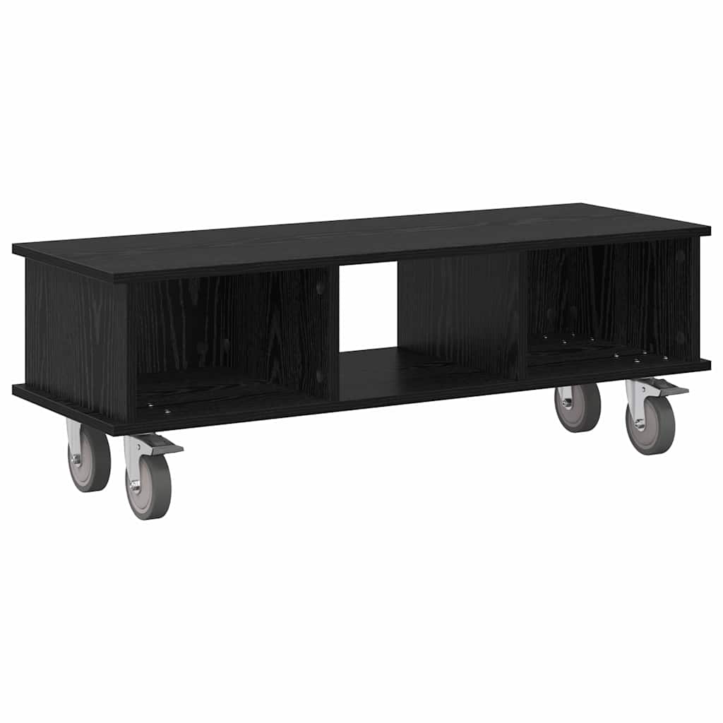 TV-standaard Zwart Eiken 100 x 35 x 35 cm Bewerkt hout is nu te koop bij PeponiXL, paradijselijk wonen!