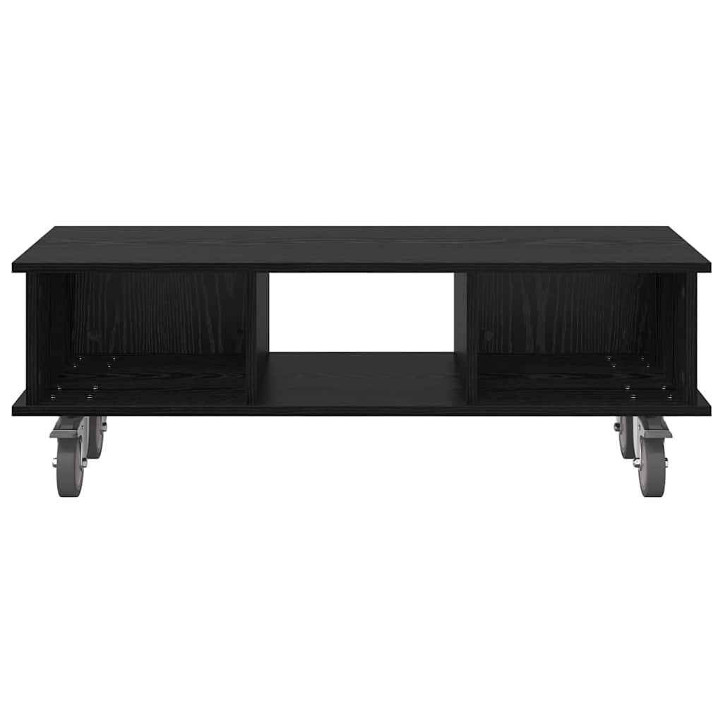TV-standaard Zwart Eiken 100 x 35 x 35 cm Bewerkt hout is nu te koop bij PeponiXL, paradijselijk wonen!