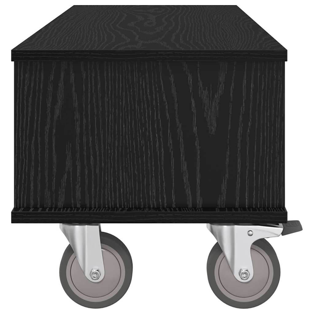 TV-standaard Zwart Eiken 100 x 35 x 35 cm Bewerkt hout is nu te koop bij PeponiXL, paradijselijk wonen!