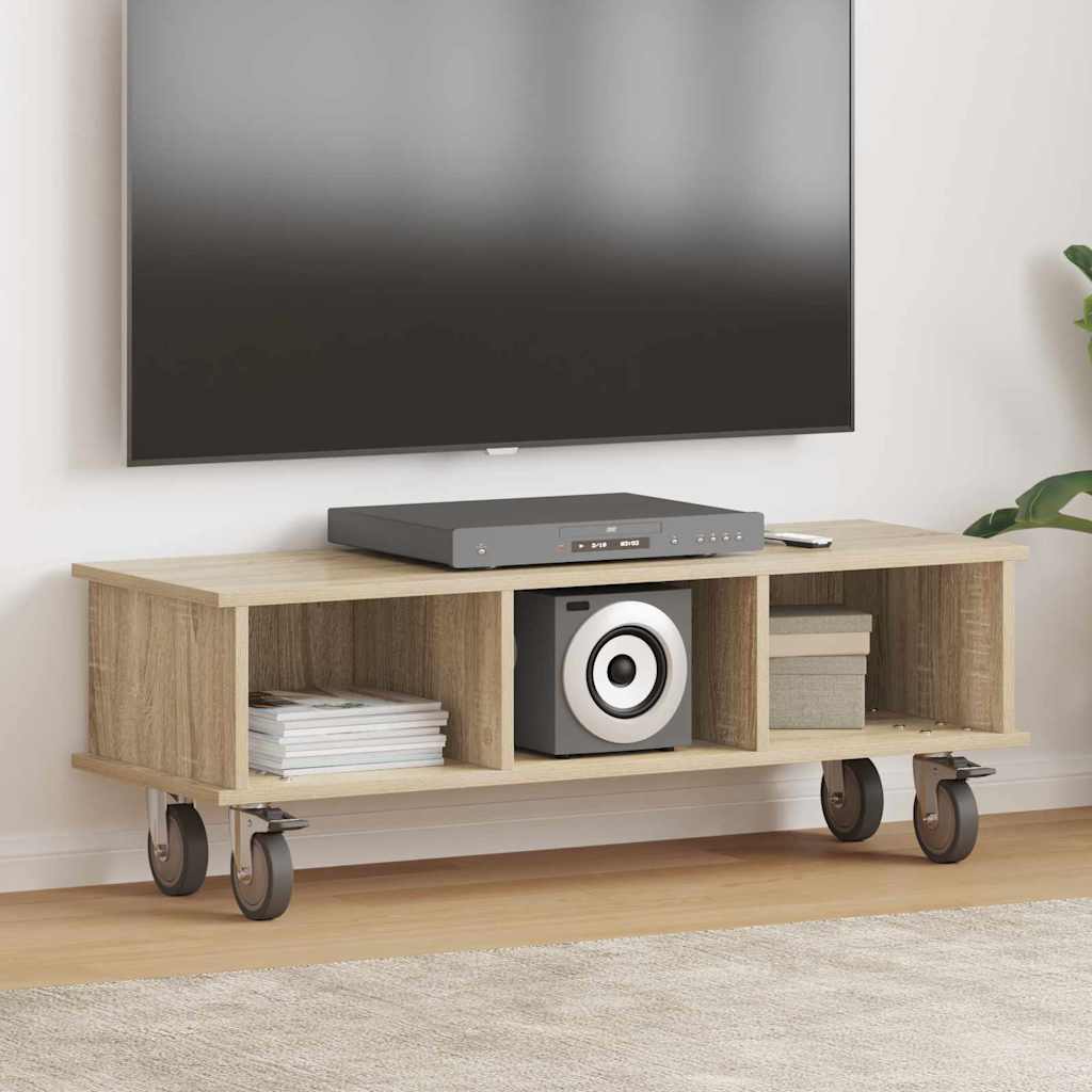 TV-standaard Sonoma Eiken 100 x 35 x 35 cm Bewerkt hout is nu te koop bij PeponiXL, paradijselijk wonen!
