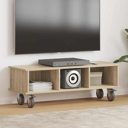 TV-standaard Sonoma Eiken 100 x 35 x 35 cm Bewerkt hout is nu te koop bij PeponiXL, paradijselijk wonen!