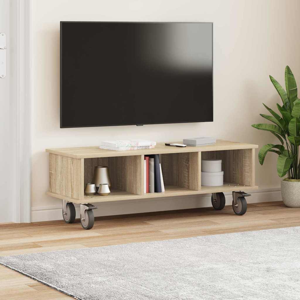 TV-standaard Sonoma Eiken 100 x 35 x 35 cm Bewerkt hout is nu te koop bij PeponiXL, paradijselijk wonen!