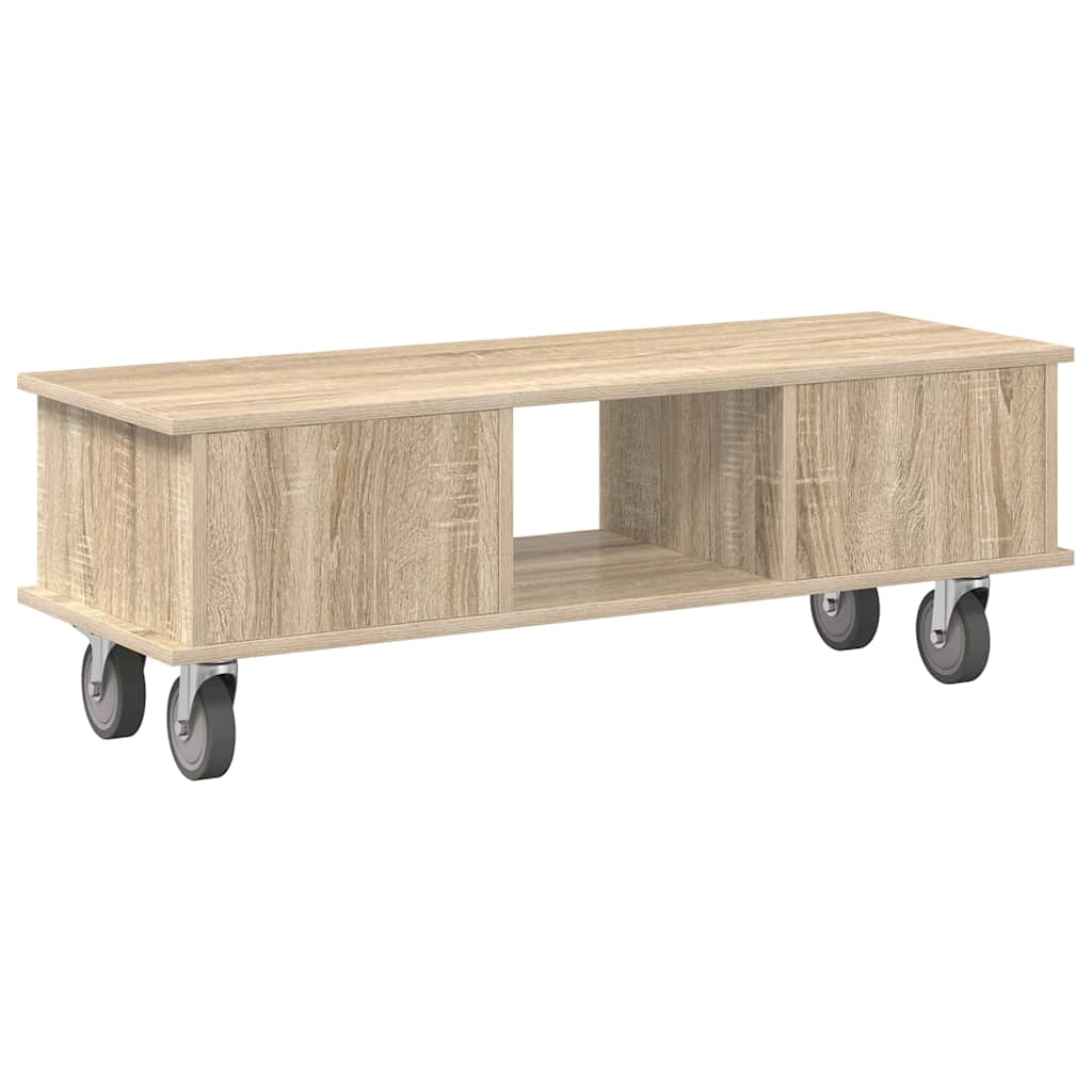 TV-standaard Sonoma Eiken 100 x 35 x 35 cm Bewerkt hout is nu te koop bij PeponiXL, paradijselijk wonen!