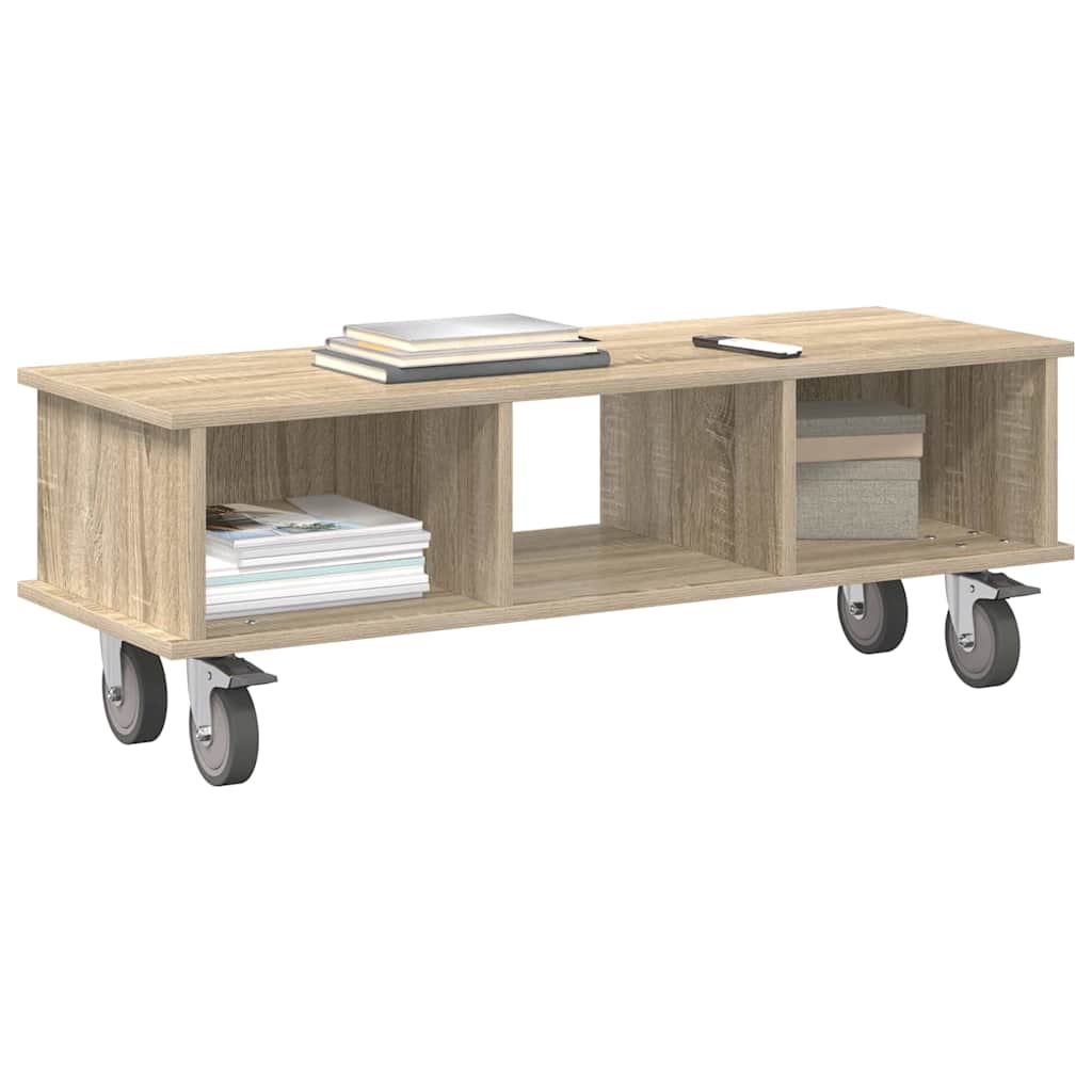 TV-standaard Sonoma Eiken 100 x 35 x 35 cm Bewerkt hout is nu te koop bij PeponiXL, paradijselijk wonen!
