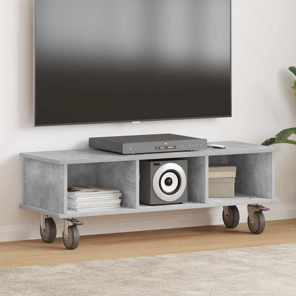 TV-standaard Beton Grijs 100 x 35 x 35 cm Bewerkt hout is nu te koop bij PeponiXL, paradijselijk wonen!