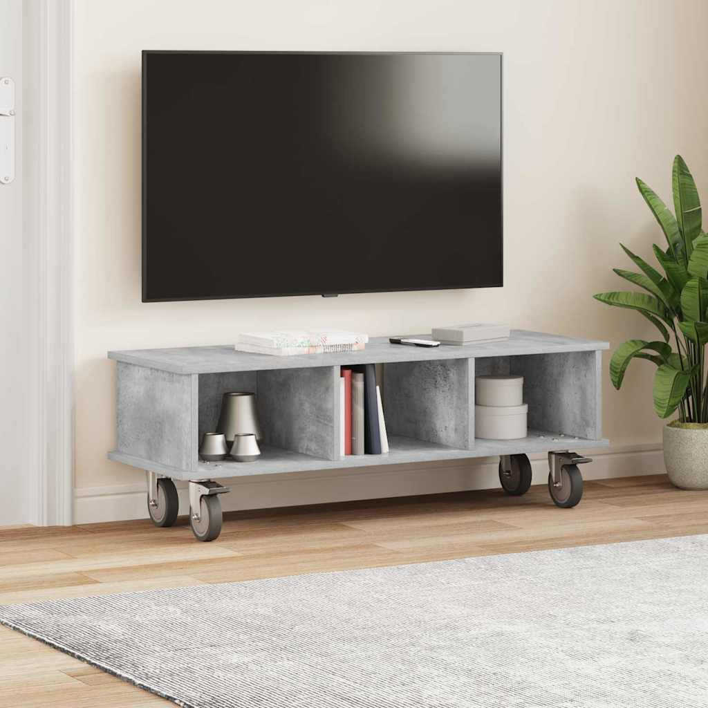 TV-standaard Beton Grijs 100 x 35 x 35 cm Bewerkt hout is nu te koop bij PeponiXL, paradijselijk wonen!