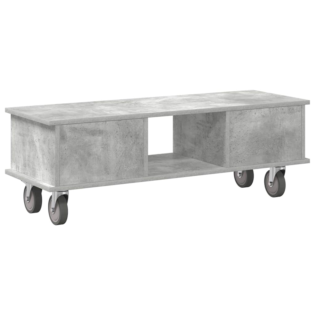 TV-standaard Beton Grijs 100 x 35 x 35 cm Bewerkt hout is nu te koop bij PeponiXL, paradijselijk wonen!