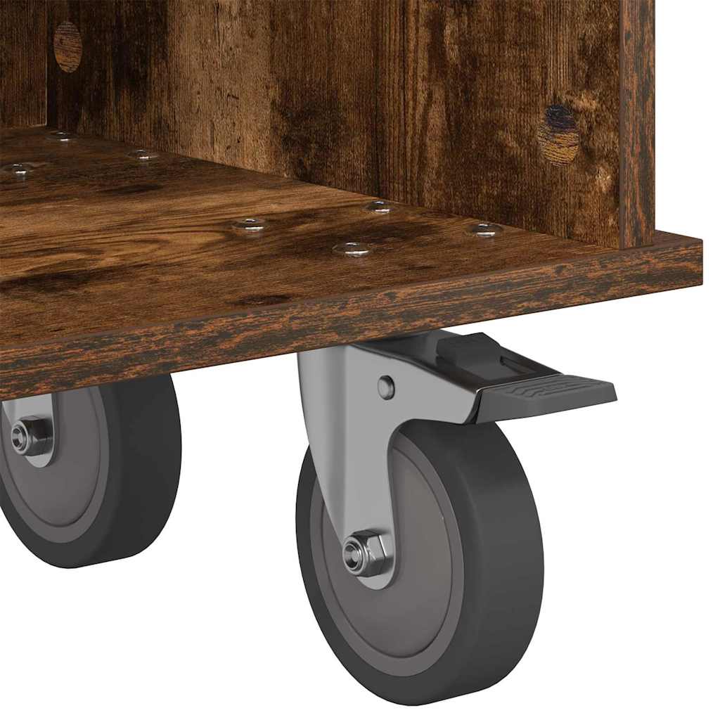 TV-standaard Gerookt eiken 100 x 35 x 35 cm Bewerkt hout is nu te koop bij PeponiXL, paradijselijk wonen!
