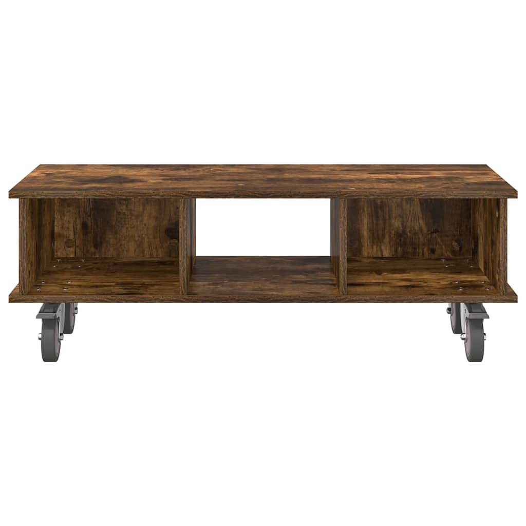 TV-standaard Gerookt eiken 100 x 35 x 35 cm Bewerkt hout is nu te koop bij PeponiXL, paradijselijk wonen!