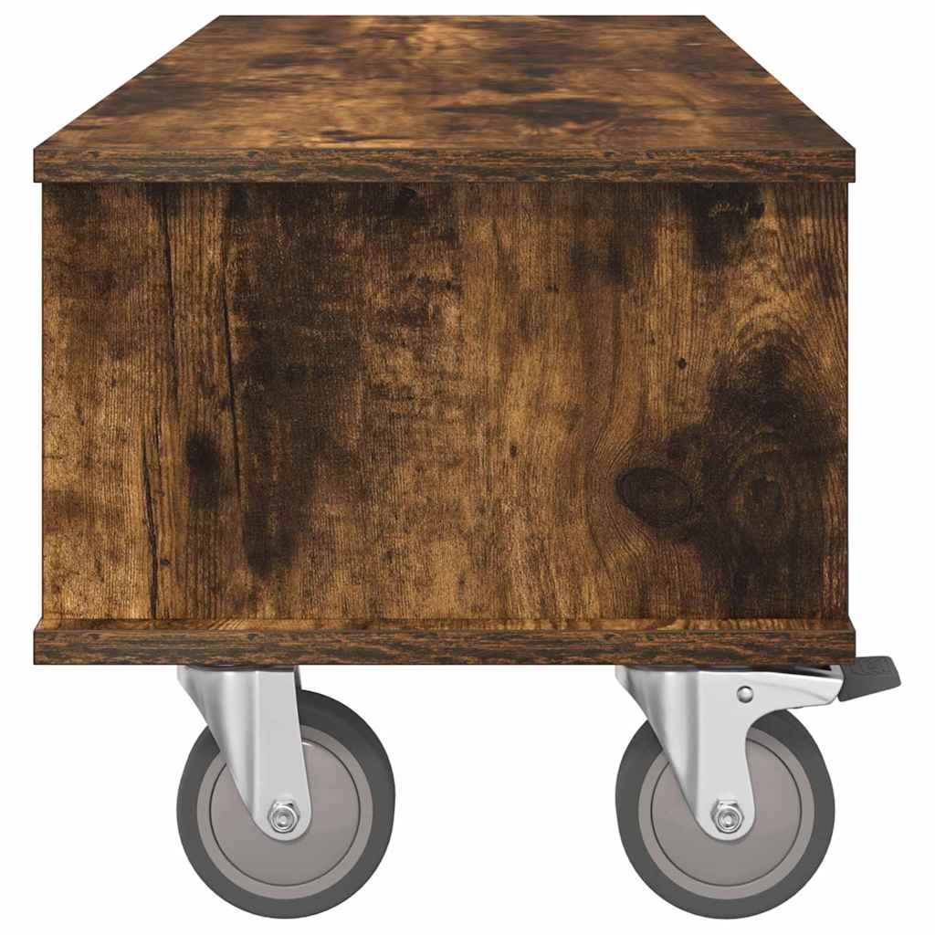 TV-standaard Gerookt eiken 100 x 35 x 35 cm Bewerkt hout is nu te koop bij PeponiXL, paradijselijk wonen!