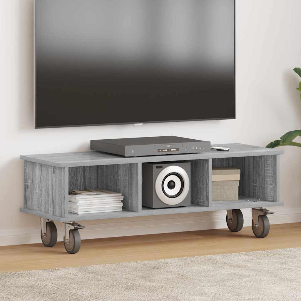 TV-standaard Grijs Sonoma 100 x 35 x 35 cm Bewerkt hout is nu te koop bij PeponiXL, paradijselijk wonen!