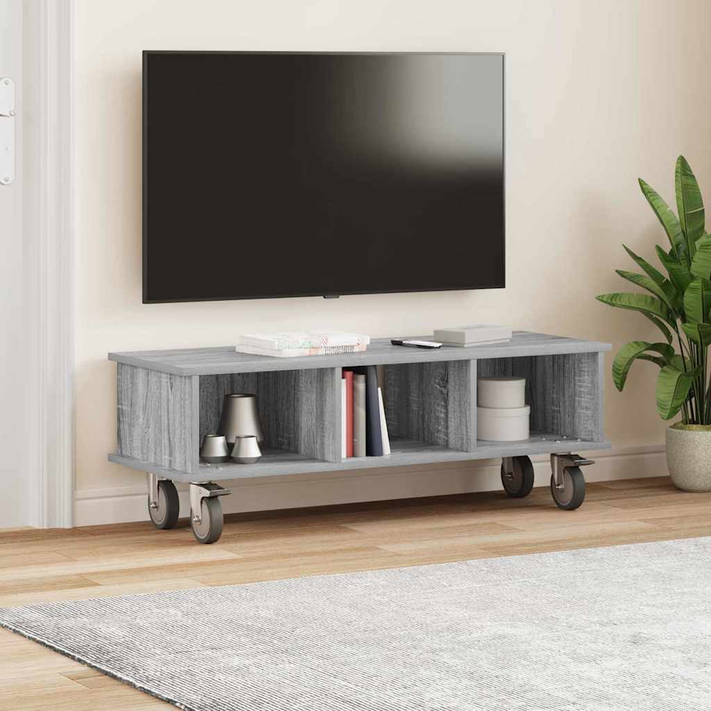 TV-standaard Grijs Sonoma 100 x 35 x 35 cm Bewerkt hout is nu te koop bij PeponiXL, paradijselijk wonen!