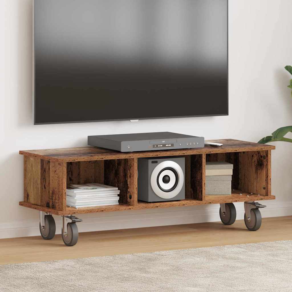 TV-standaard Oudhout 100 x 35 x 35 cm Bewerkt hout is nu te koop bij PeponiXL, paradijselijk wonen!