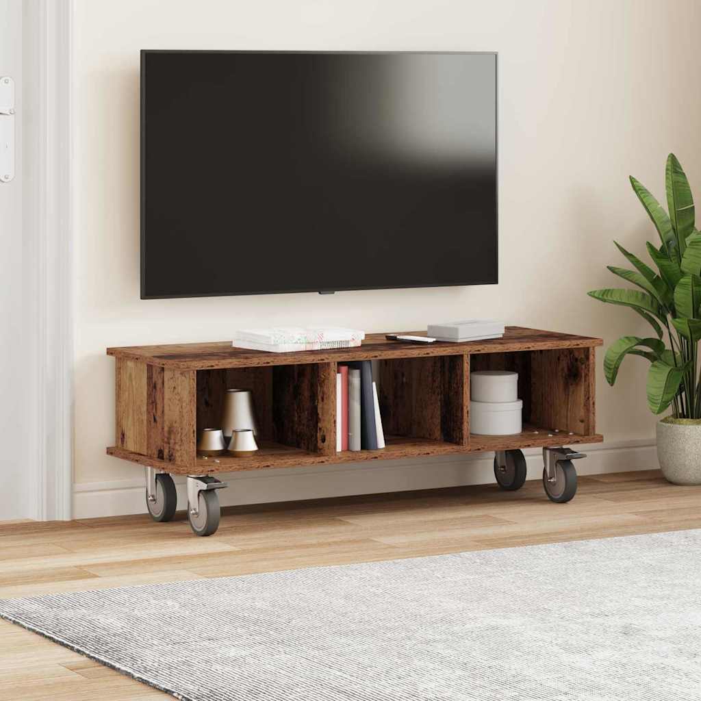 TV-standaard Oudhout 100 x 35 x 35 cm Bewerkt hout is nu te koop bij PeponiXL, paradijselijk wonen!